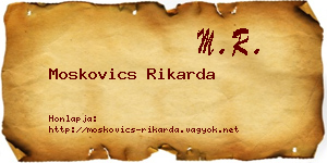 Moskovics Rikarda névjegykártya